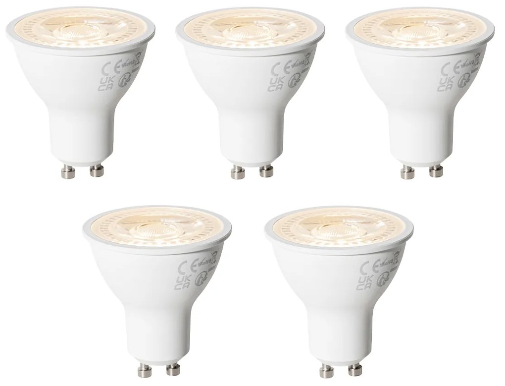 Set de 5 becuri LED GU10 reglabile 7W 430 lm 2700K