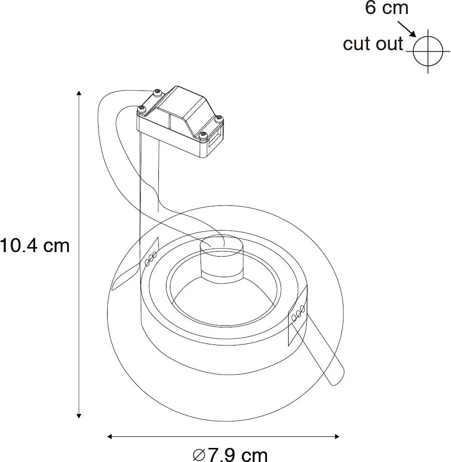 Spot încastrat inteligent alb rotund IP44 incl. Wifi GU10 50mm - Xena