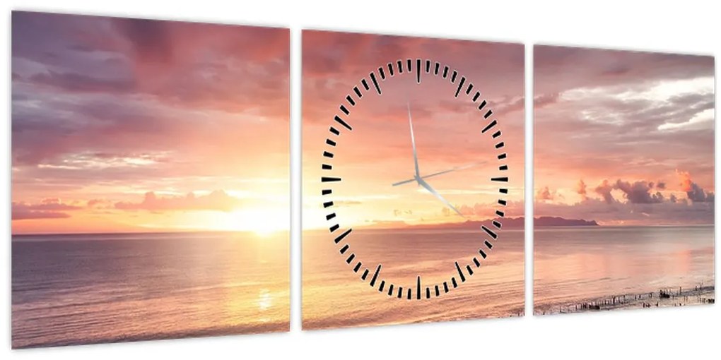 Tablou - Panorama mării (cu ceas) (90x30 cm)