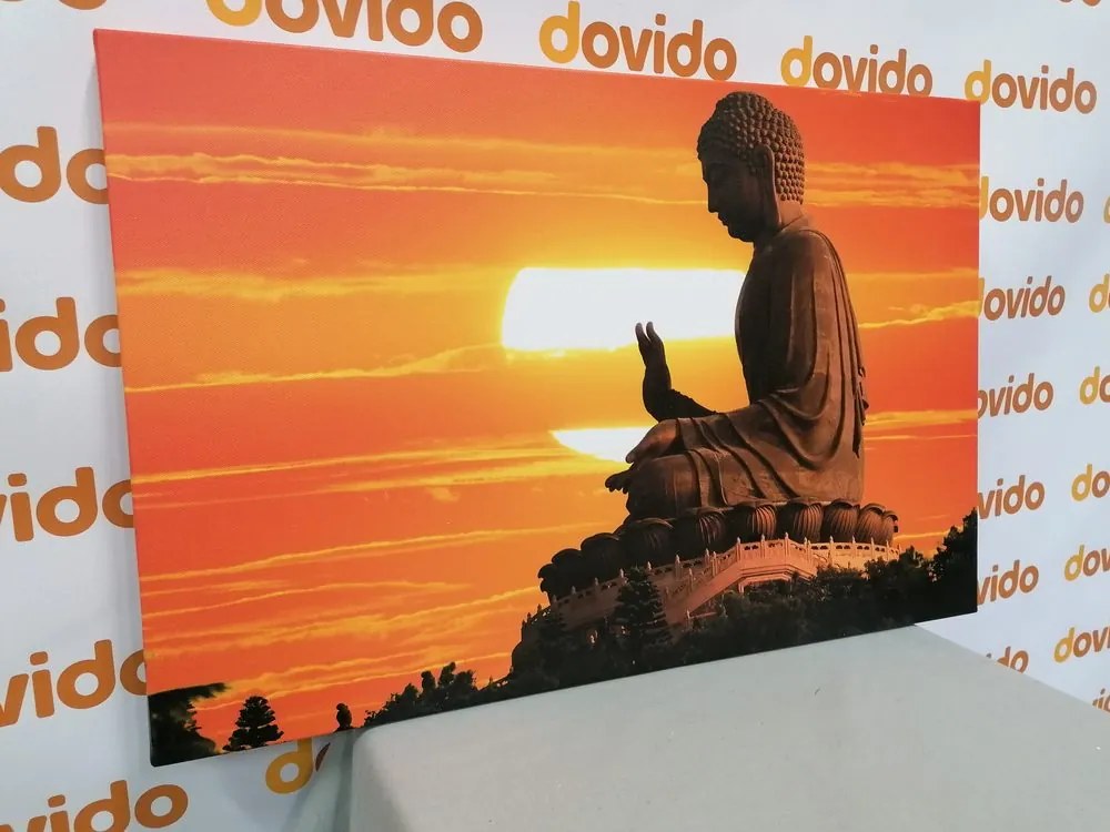 Tablou statuia lui Budha la apus de soare