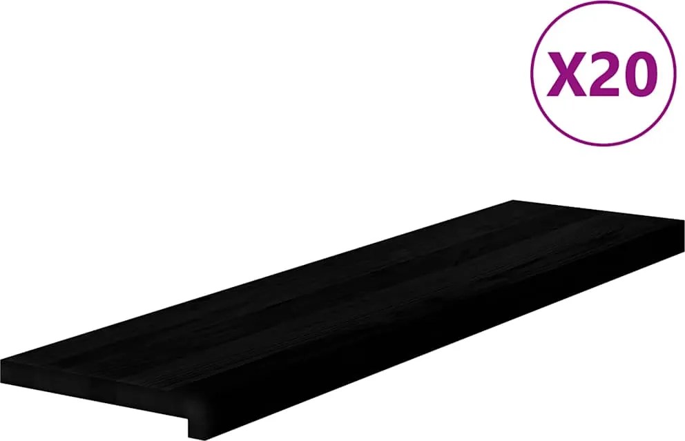 vidaXL Trepte de scară 20 buc maro închis lemn masiv de stejar