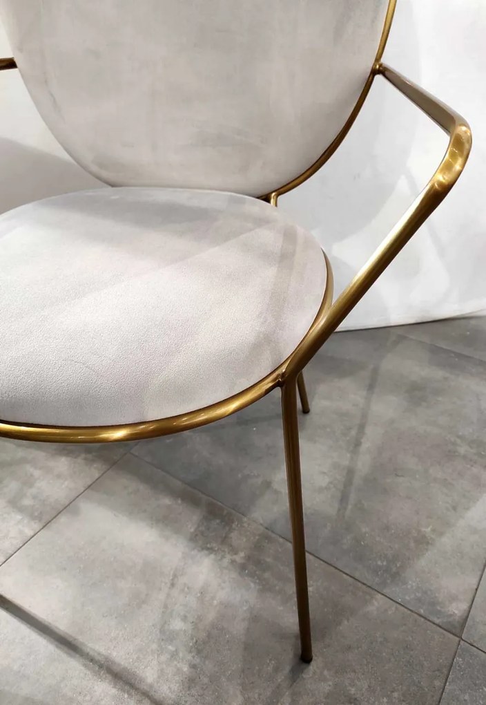 Scaun tapitat Etienne gri/gold – H95 cm