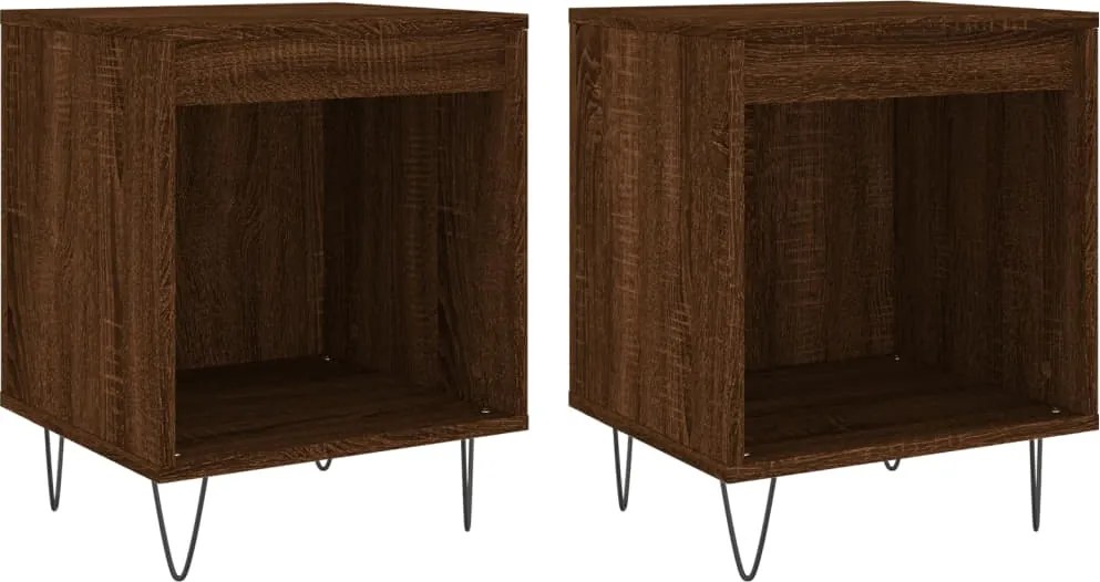 vidaXL Noptiere, 2 buc., stejar maro, 40x35x50 cm, lemn compozit