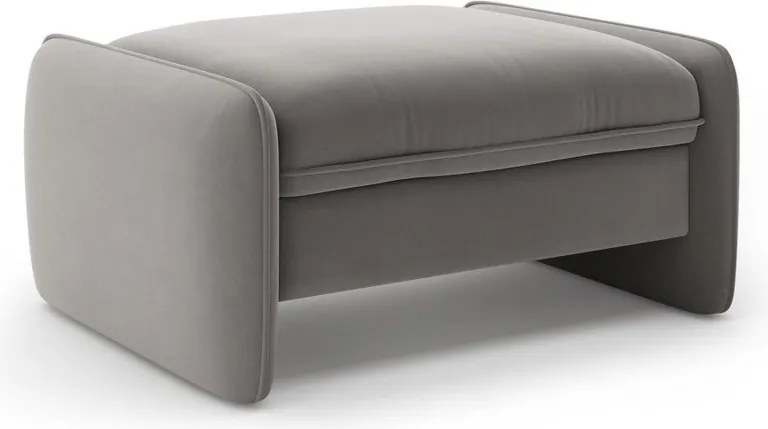 Taburet gri închis cu tapițerie din catifea Georgia – Micadoni