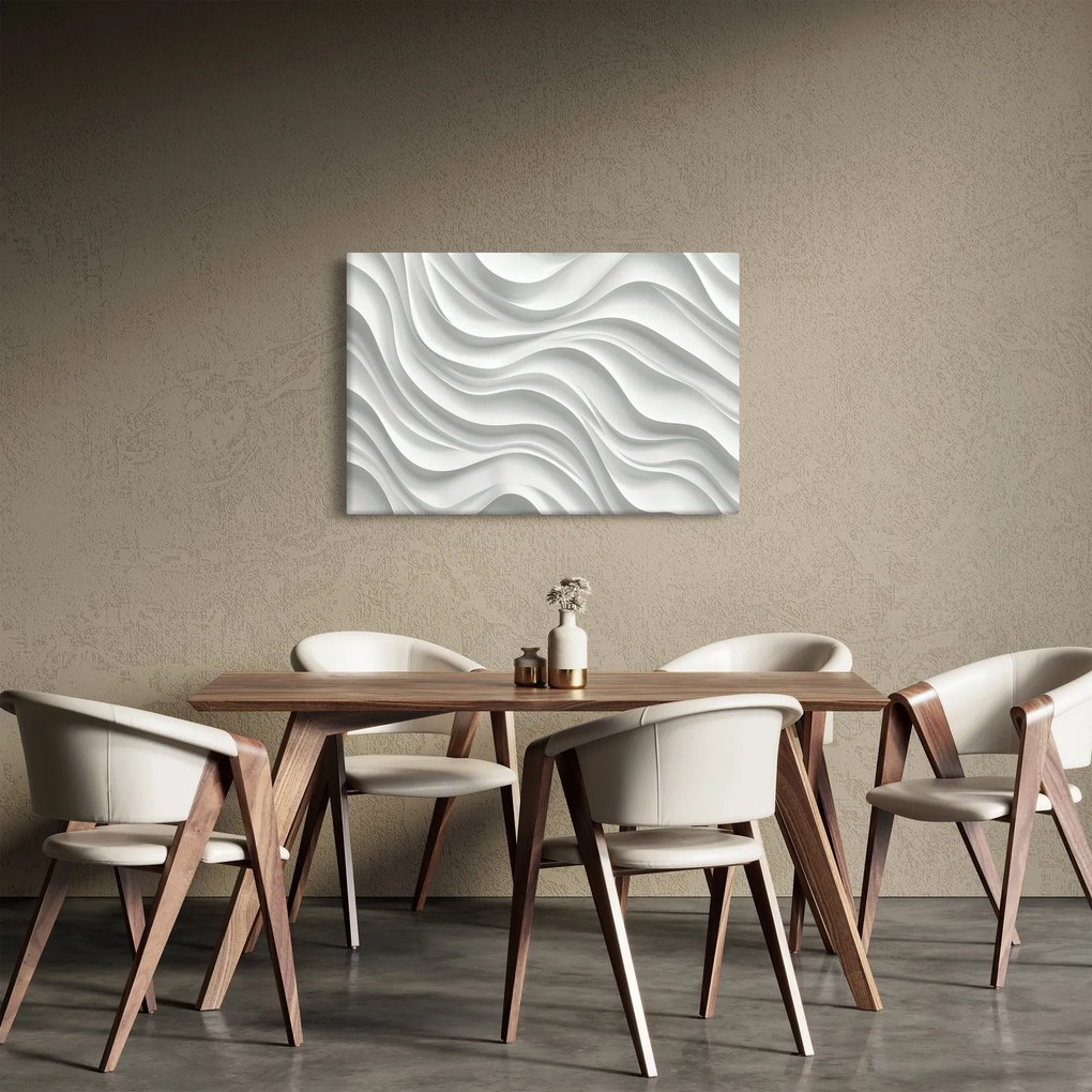 Tablou - Valuri Albe 3D (90x60 cm)