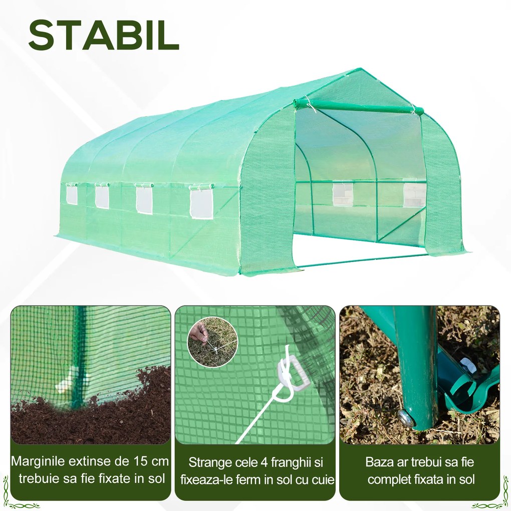 Outsunny Sera Gradina Verde Pentru Legume 6x3x2 | Aosom Romania