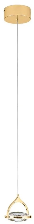 Pendul LED cu cristal K9 design lux MOON auriu