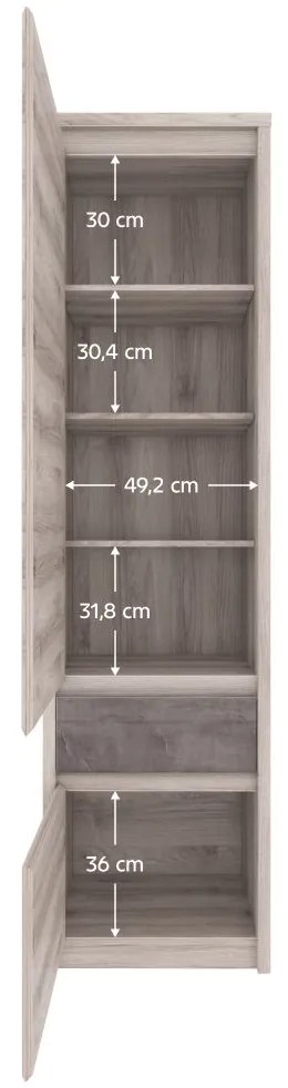 Dulap cu rafturi JESS (castan nairobi + onyx). 1091607