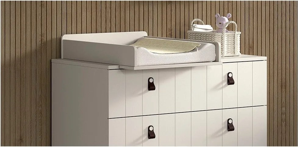 Comodă de copii bej cu masă de schimbat 98,5x94x57 cm Sezane – Vipack