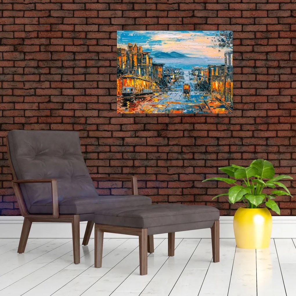 Tablou pe sticlă - Telecabină, San Francisco (70x50 cm)