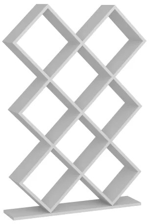 Bibliotecă KUMSAL 129x90 cm albă