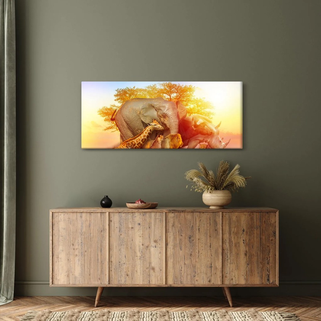 Tablou - Animale africane (120x50 cm)