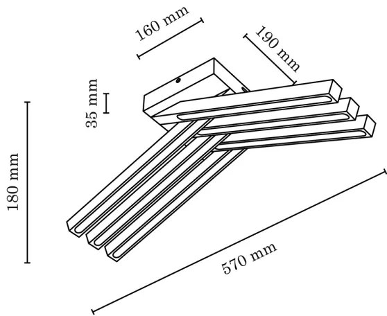 Spot-Light 2246674 - Lustră LED aplicată LINUS 6xLED/4,5W/230V stejar mat