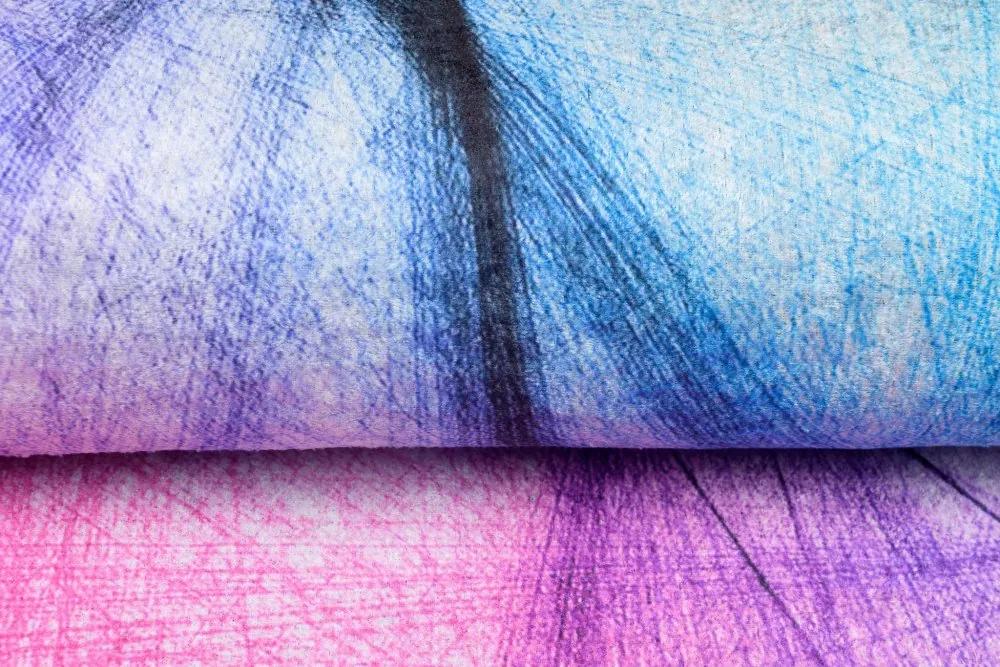 Covor abstract albastru și roz Lăţime: 80 cm | Lungime: 150 cm