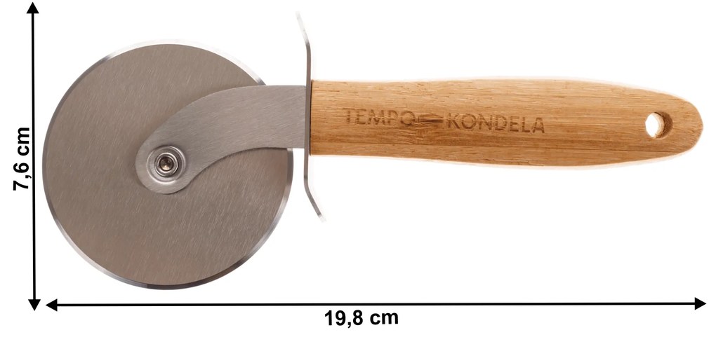 TEMPO-KONDELA SALKY, feliator pizza, natural, inox/bambus
