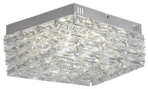 Plafoniera metal cromat si sticla LED Modena