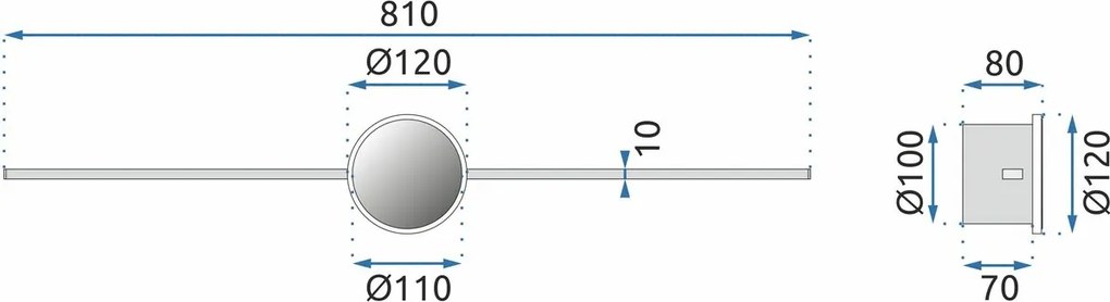 Lampa de perete 80cm APP847-1W crom
