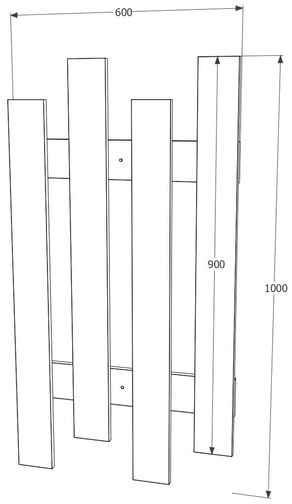 Cuier Lamelar haaus Stick, Alb, 100 x 60 cm