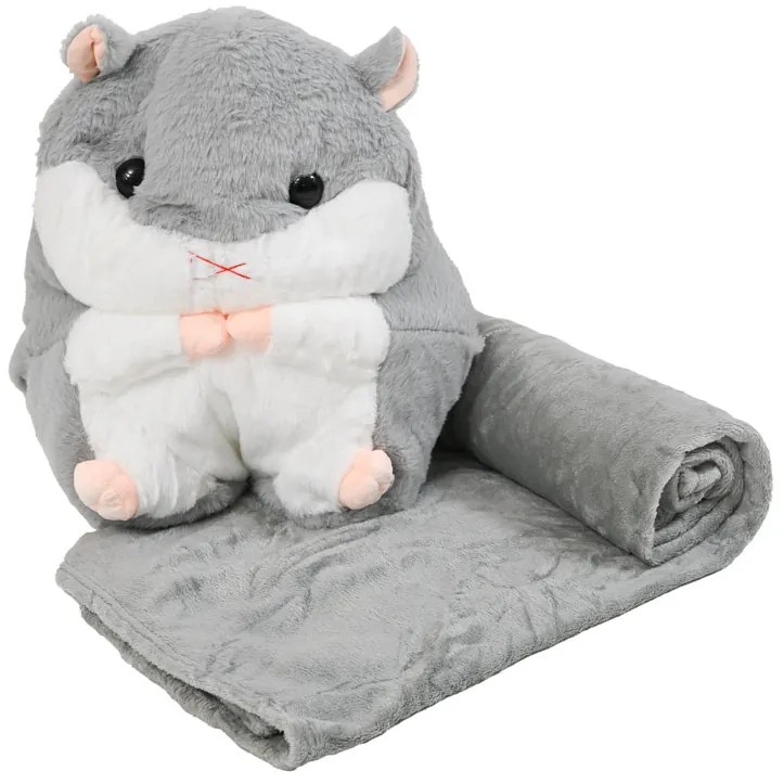 HAMSTER de plus cu paturica cocolino in interior, gri