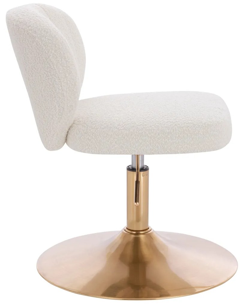 HR193N Scaun Crem Boucle cu Bază Aurie