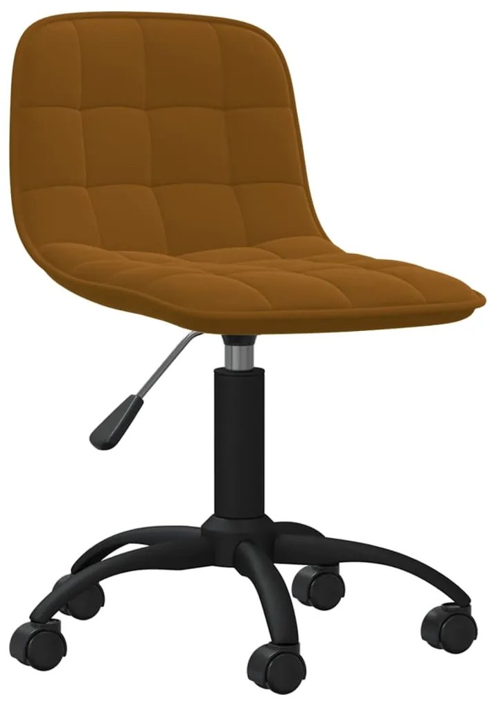 334020 vidaXL Scaun de bucătărie pivotant, maro, catifea
