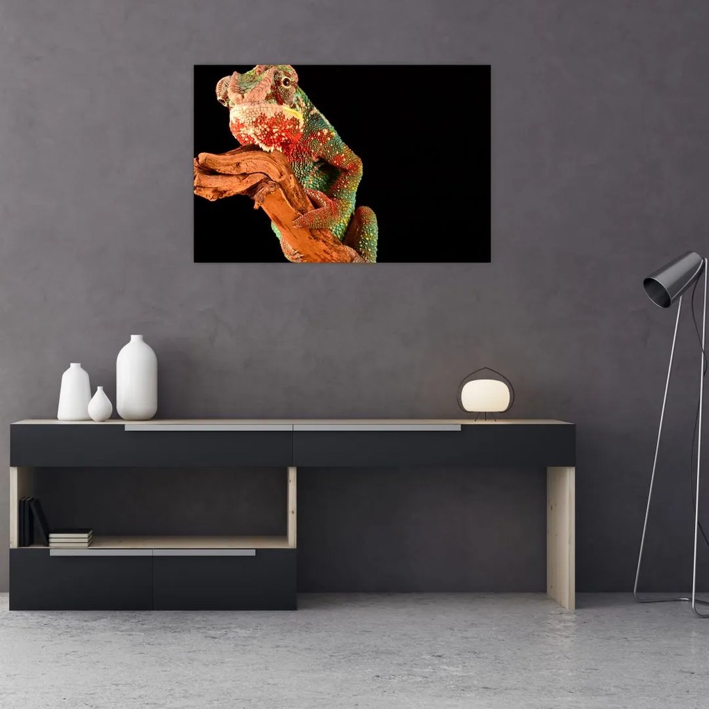 Tablou cu cameleon pe creangă (90x60 cm)