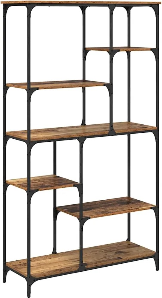 vidaXL Raft pentru cărți Lemn vechi 99 x 35,5 x 176 cm Lemn compozit