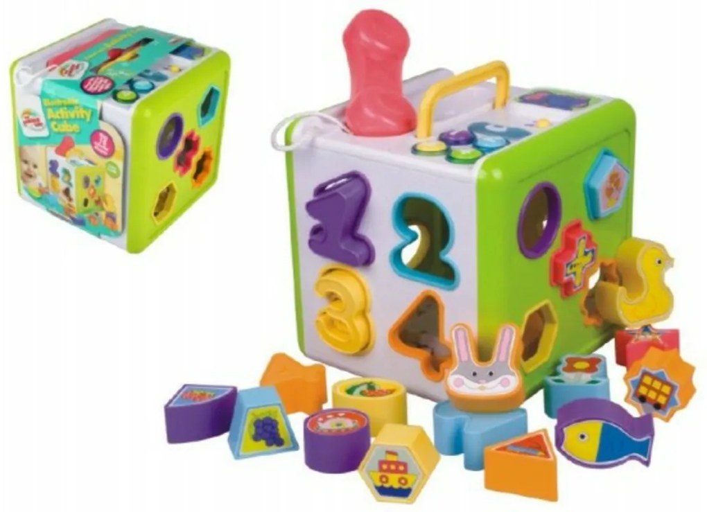 Introduce telefon cub pentru cei mici 18ks plastic 18x18x18cm pe baterii cu lumină