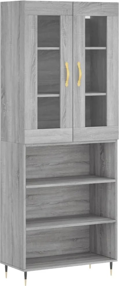 vidaXL Dulap înalt, gri sonoma, 69,5x34x180 cm, lemn compozit