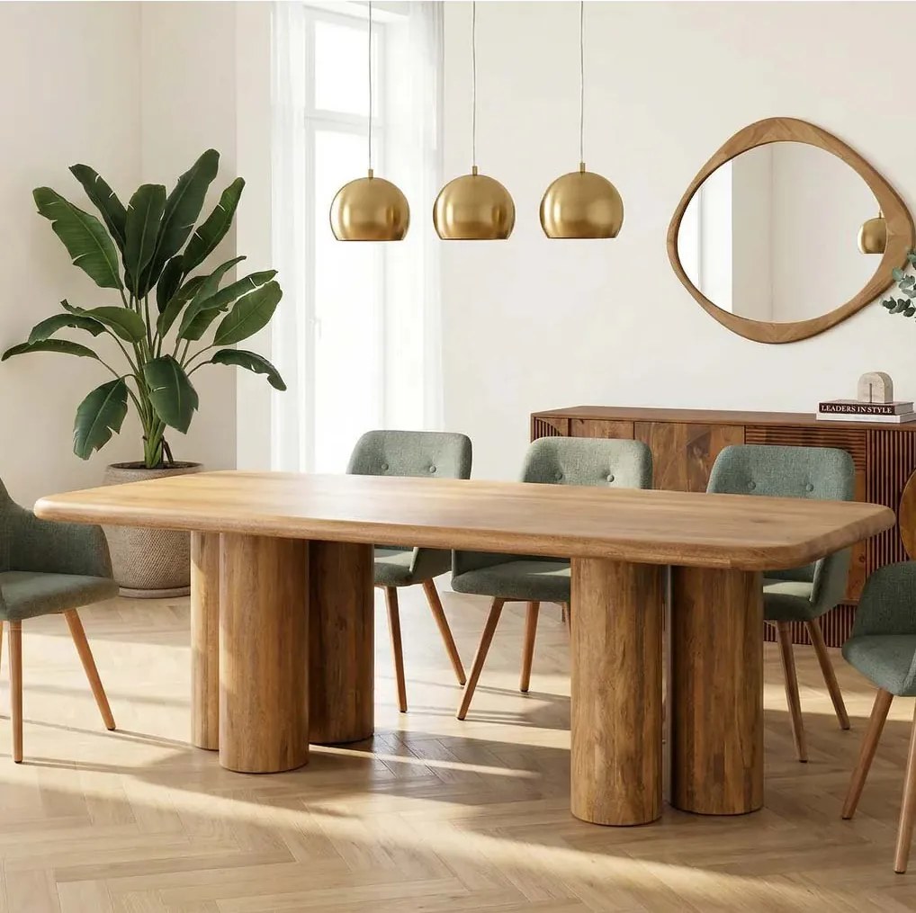 Masa sufragerie ART DECO 240cm lemn masiv de mango natural