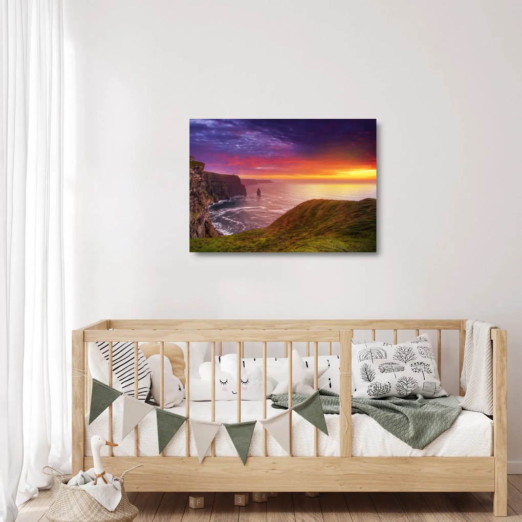 Tablou pe sticlă - Stâncile din Moher (70x50 cm)