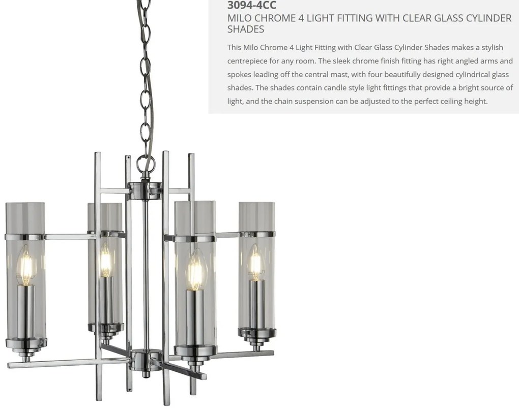 Candelabru elegant design modern Milo 4L 3094-4CC SRT