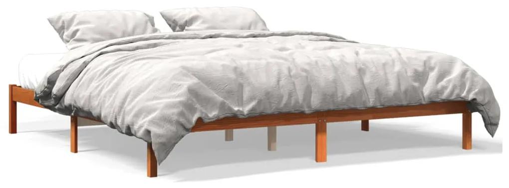 844869 vidaXL Cadru de pat, maro ceruit, 200x200 cm, lemn masiv de pin