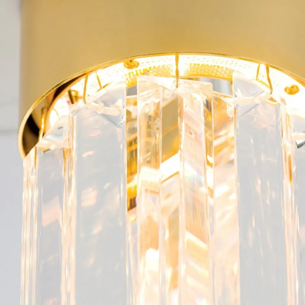 Plafoniera cu cristal K9 design elegant PRISM aurie