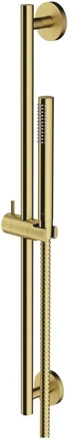 Set dus cu bara si agatatoare Omnires Microphone cu finisaj alama periata 1 functie