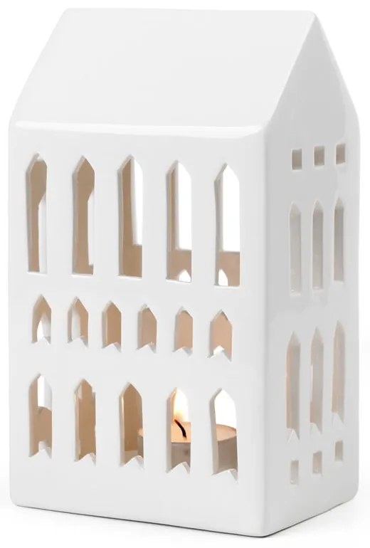 Sfeșnic din ceramică Kähler Design Urbania Lighthouse Church, alb