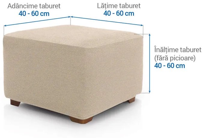 Huse super elastice HARMONIA smântânii taburet (40 - 60 cm)