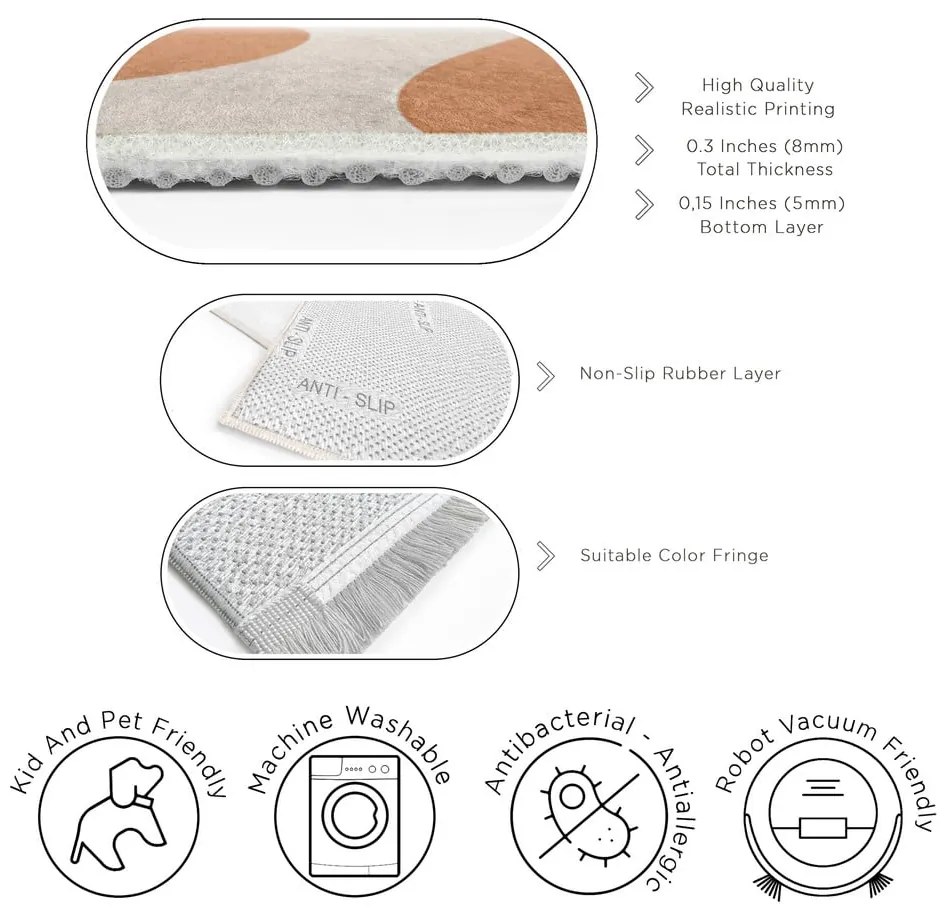 Covor portocaliu lavabil 80x150 cm Caramel Latte – Mila Home