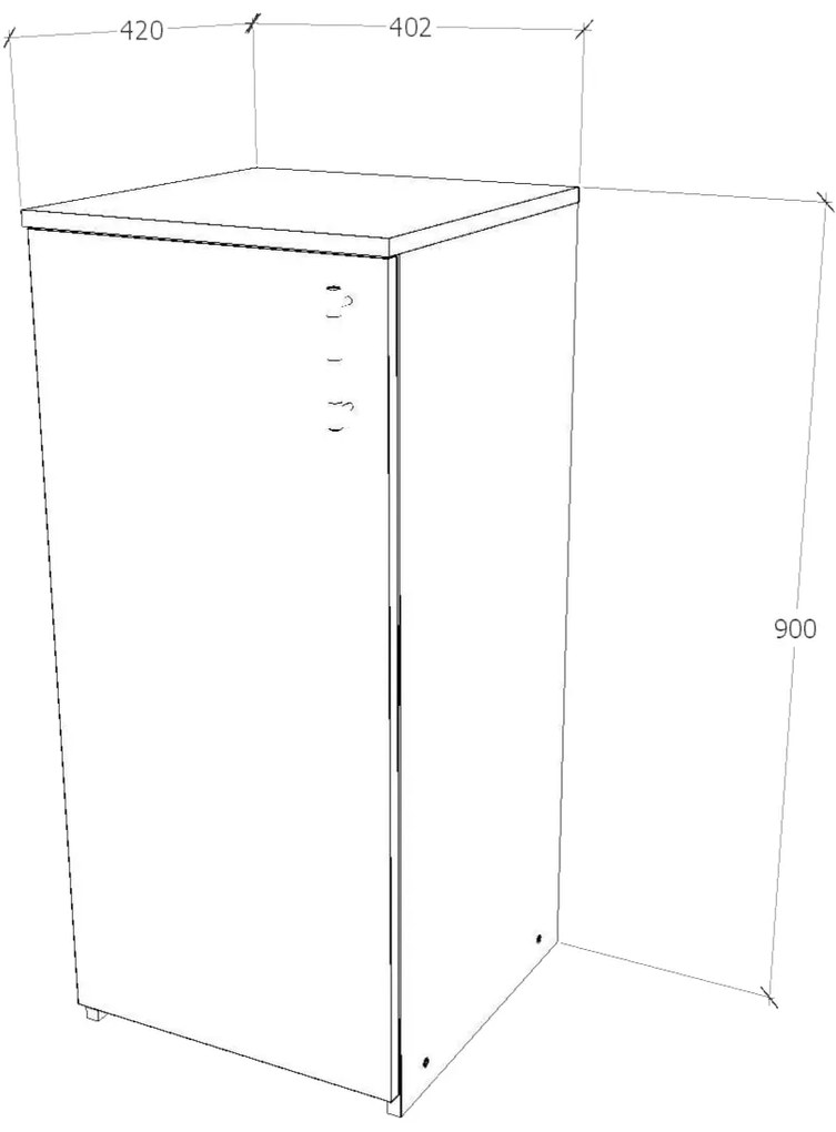 Comoda Creta, O Usa, Stejar Sonoma, 40 x 42 x 90 cm