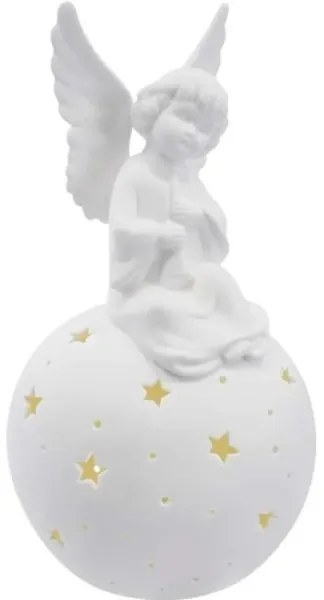 Decorațiune de Crăciun LED, înger ceramic, 0,4 W, 2x AA