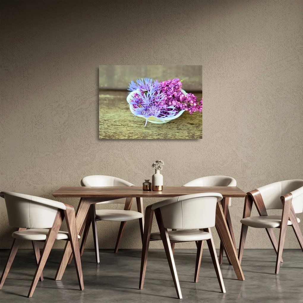 Tablou pe sticlă cu decorațiune din lavanda (70x50 cm)