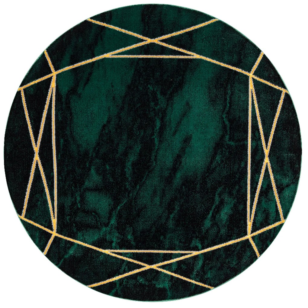Exclusiv EMERALD covor 1022 cerc - glamour, stilat, marmură, geometric sticla verde / aur