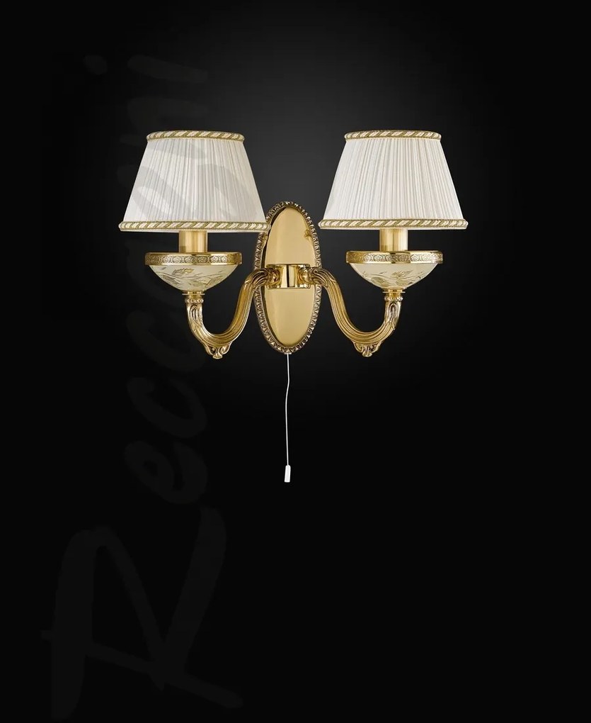 Aplica de perete clasica cu 2 brate din alama design italian 6522