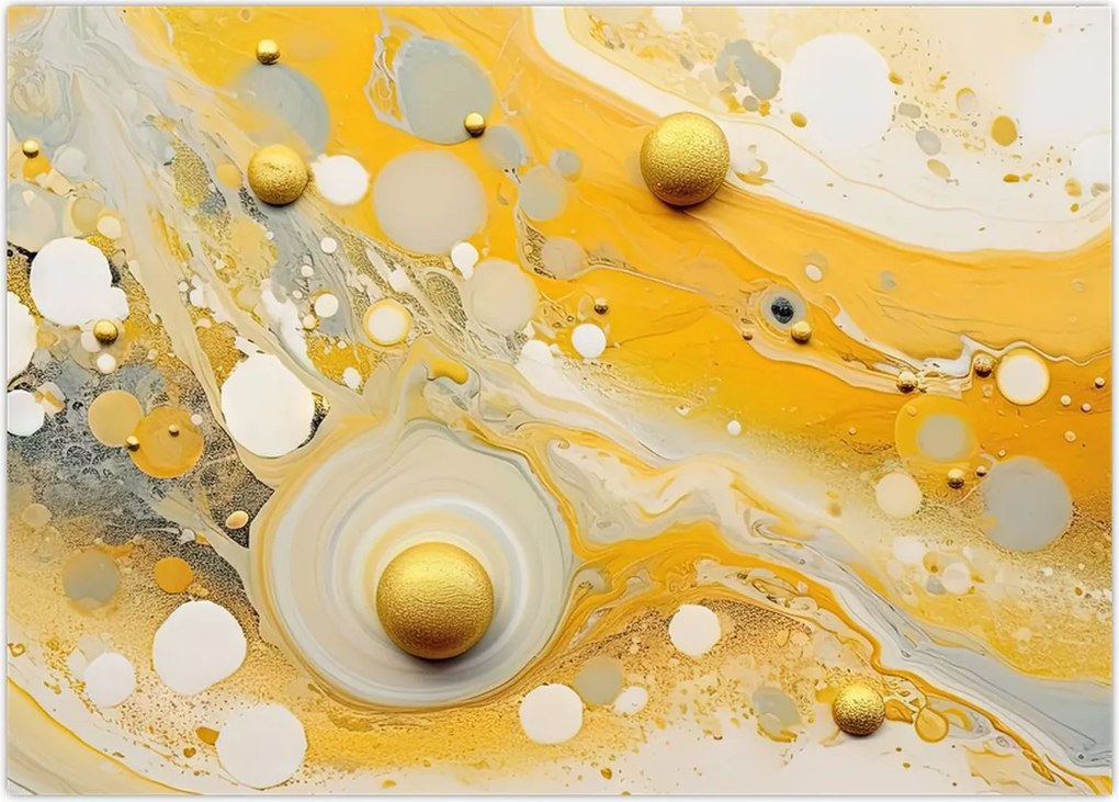 Tablou - fundal abstract cu decor de aur (70x50 cm)