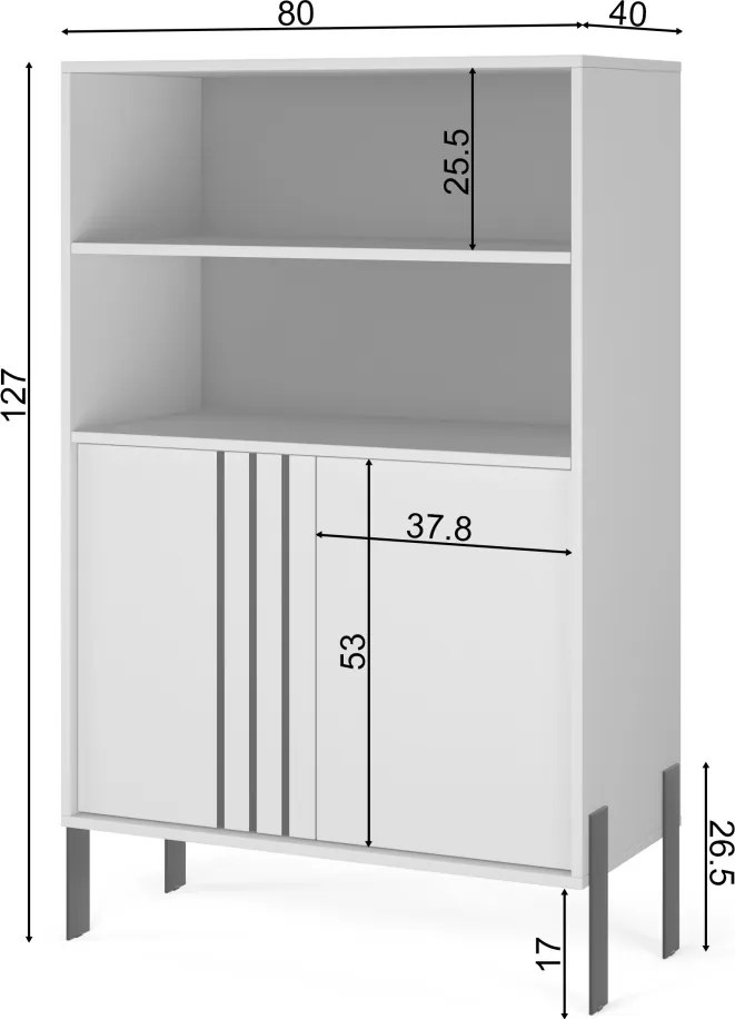 Comodă înaltă Nexo ADRK | Cașmir | PAL laminat 16 mm | 80x40x127 cm