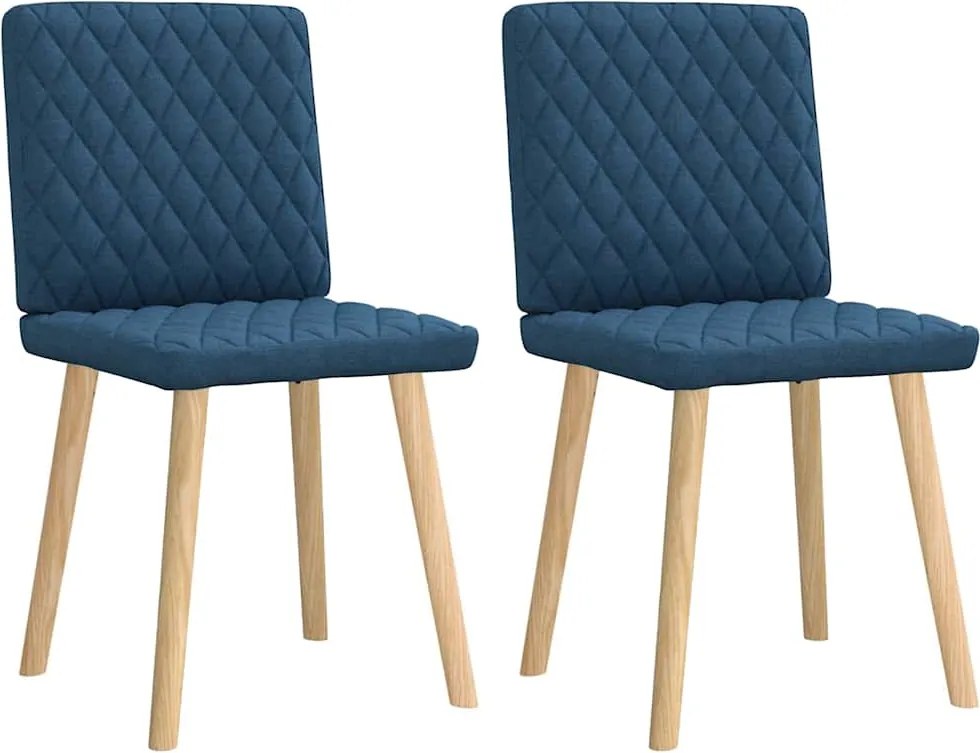 vidaXL Scaune de bucătărie, 2 buc., albastru, textil