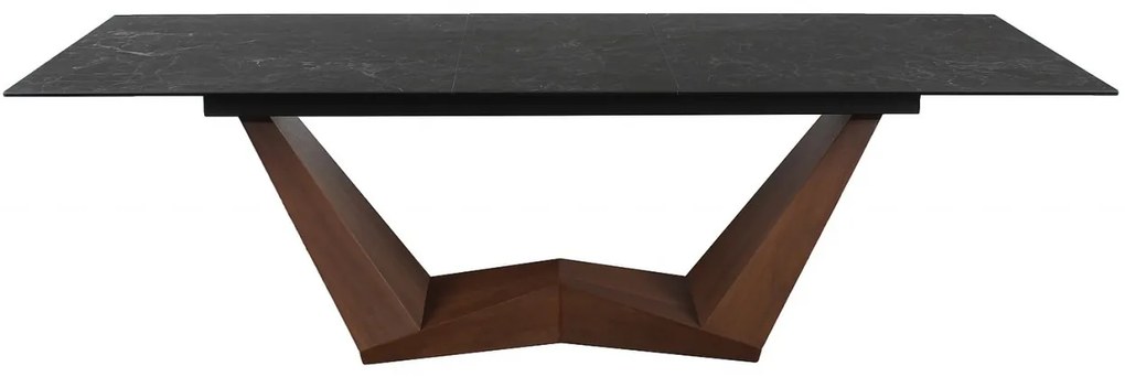 Masa extensibila Bonucci Ceramic NERO GRECO negru/nuc L200-250 cm