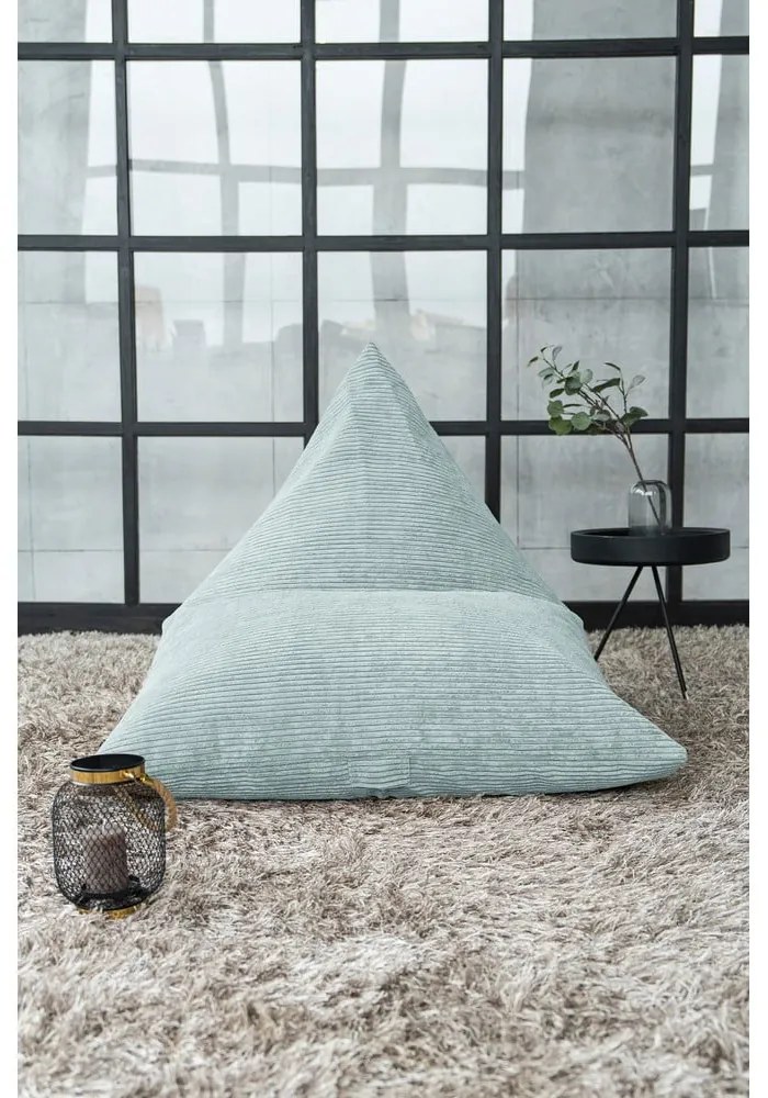 Fotoliu bean bag verde mentă cu tapițerie din catifea reiată Razz – SLOWDOWN