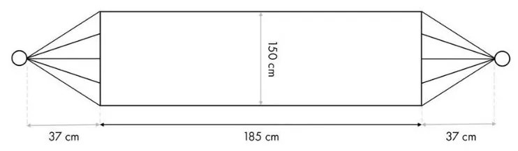 Hamac Catalina 224 x 150 cm, albastru/galben