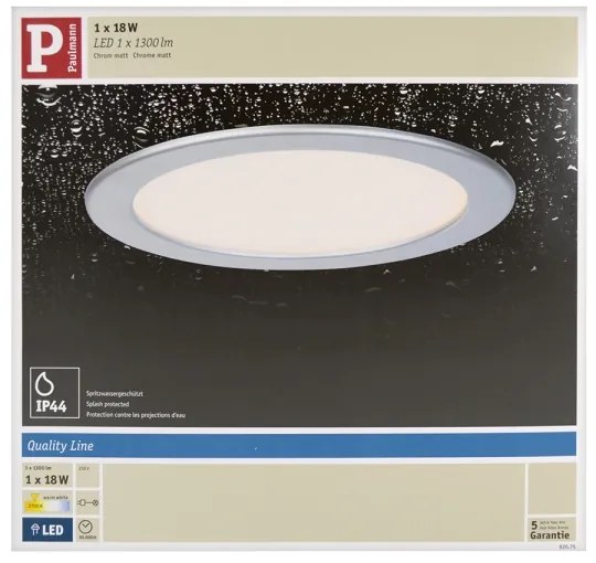 Corp de iluminat încastrat pentru baie Paulmann 92075 LED/18W IP44 QUALITY LINE 230V IP44